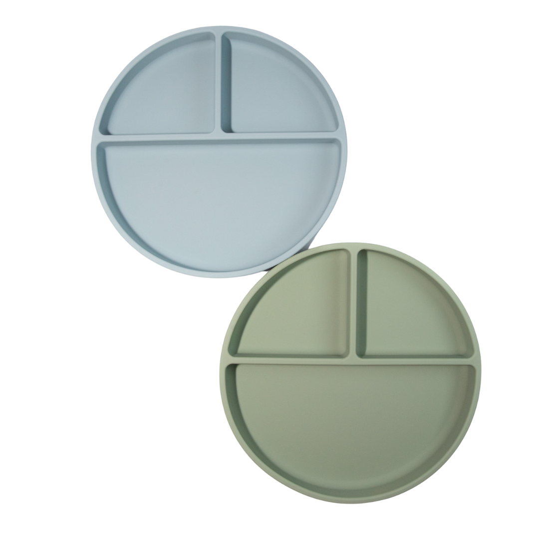 Silikonski krožnik z vakumskim dnom in pokrovom