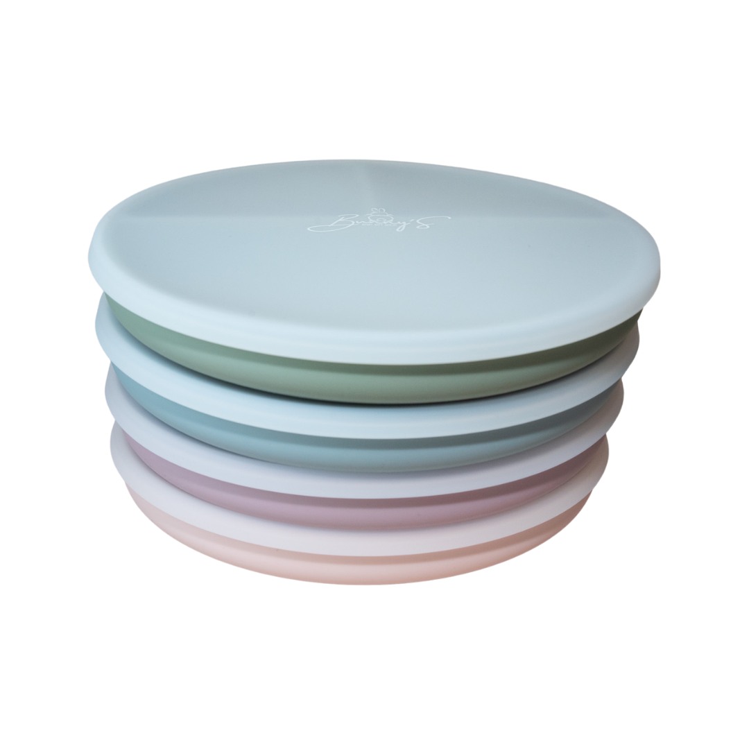 Silikonski krožnik z vakumskim dnom in pokrovom