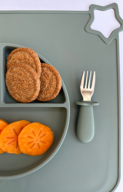 Silikonski krožnik z vakumskim dnom in pokrovom